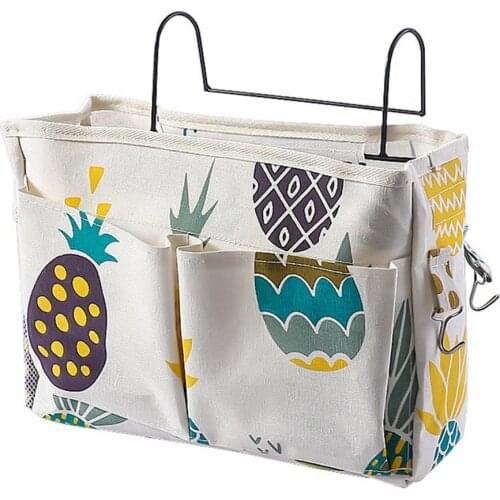 Storage Bag Hanging Organizer Multi-Pocket Holder Space Saving Polyester Bed Bunk Storage Organizer Bag for Dormitory Home Bed