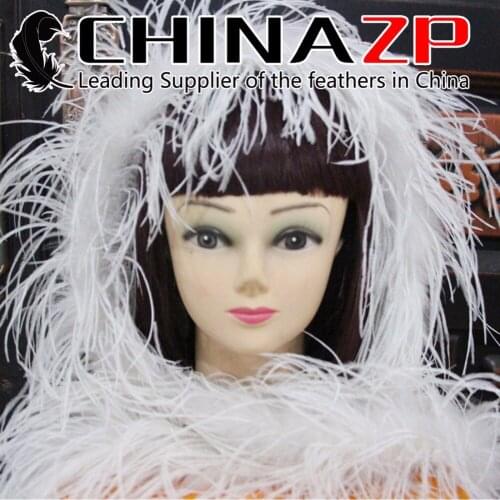 Leading Supplier CHINAZP Factory 2yards/lot Selected Top Quality Ostrich Feather Boas 11 Colors Available Dress Design