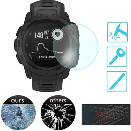 Tempered Glass For Garmin Instinct Watch Screen Protector Full Screen Cover Film For Garmin Instinct Watch HD 9H 2.5D Tempered