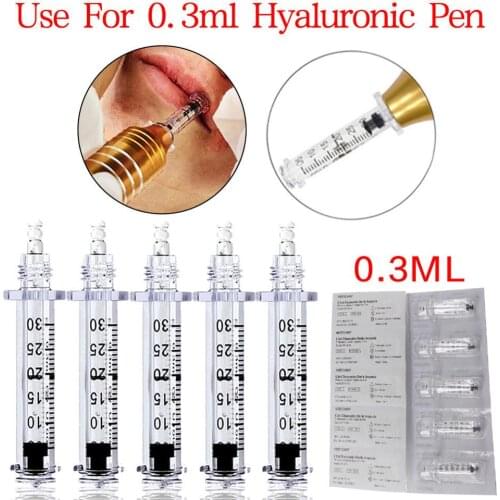 0.3ml Disposable Sterile Syringe Ampoule Head fo Hyaluron Pen Atomizer Injection Gun Hyaluronic Acid Pen Anti Wrinkle Lip Filler