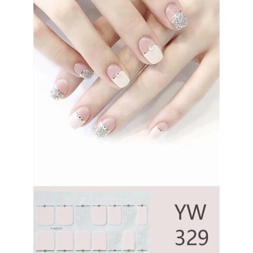 2020 Wraps Decal Faux Ongles Nail Art Decoration Korea Japan Style Nail Stickers False Nail Tips Full Cover Nail Strips 1pc