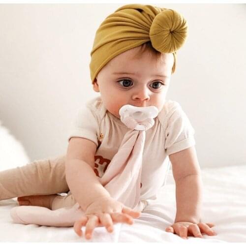20+ Colors Children Cotton Beanie Hat Newborn Baby Winter Warm Cap Boy Girl Knot Soft Wrap Turban (Suit for 3-24 Months Baby)
