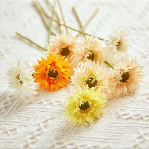 3pc Brushed Gerbera Artificial Flower Fulang Chrysanthemum Small Daisy Silk Fake Flowers For DIY Home Garden Party Wedding Decor