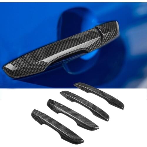 4pcs/Set Car Door Handle Cover Carbon Fiber Car Door Handle Decoration Strip For Honda Civic 2016-2021 Drop Shipping Hot