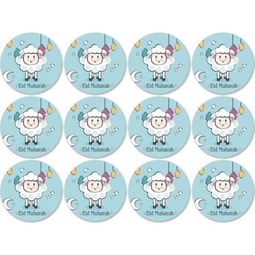 Eid Mubarak Decorations 3cm Gift Paper Stickers Sealing Label Ramadan Kareem Muslim Islamic Festival Party Favors Decor Supplies