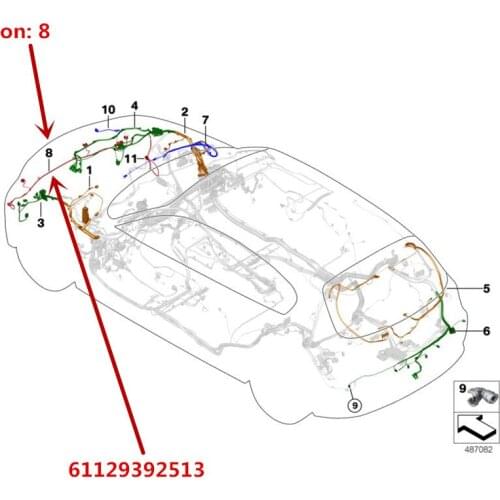 Car Front and rear bumper electric eyeliner 2016-b mw18I 20LI xDrive25i X1 F49 Reversing radar sensor cable Probe harness