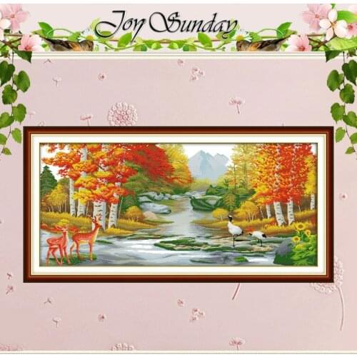 Big Size! Deer and Crane PatternsCounted Cross Stitch 11 14CT Cross Stitch Set Wholesale Cross-stitch Kits Embroidery Needlework