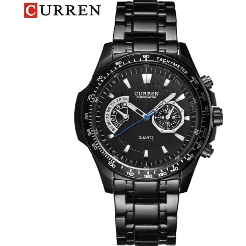 Curren 8020 Dropship Black Man quartz Watch Business Military Mens Watches 3ATM Analog waterproof Relogio Masculino