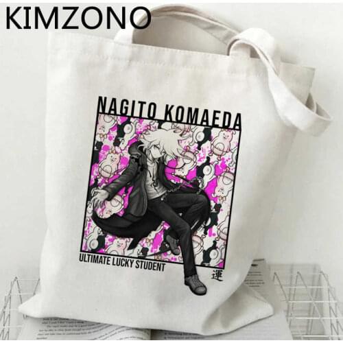 Danganronpa shopping bag grocery cotton shopper canvas bolsa bag bolsas reutilizables foldable jute fabric cabas