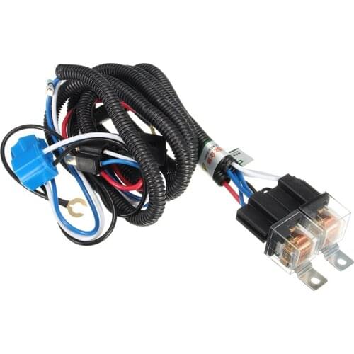 H4 Negative Switched LED Headlight Lamp Bulb Relay Wiring Harness Plug Kit