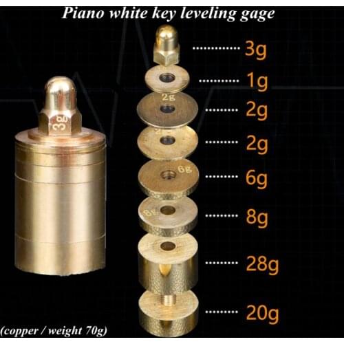 Piano tuning tools accessories Piano white key leveling gage copper weight 70g Piano repair tool parts