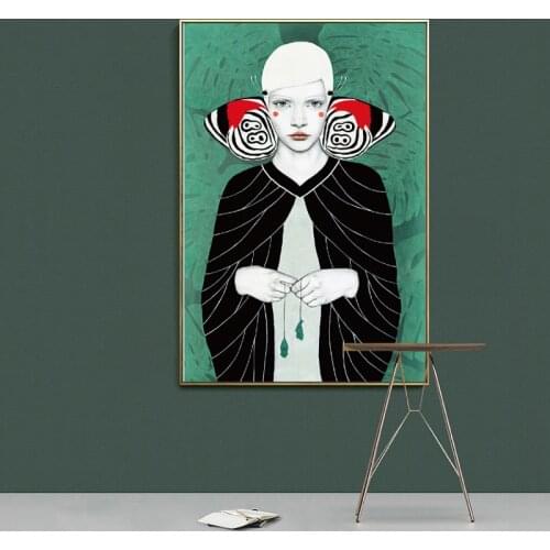 Colorful Girl Modern Oil painting Girl Style Art Prints Modern Style Cuadros Poster Living room decor Geometric Poster