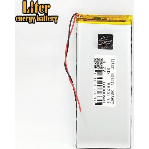 1/2/4Pcs rechargeable lipo battery cell 3.7 V 8873130 10000 mah tablet lithium polymer battery For Tablet DVD GPS Electric Toys