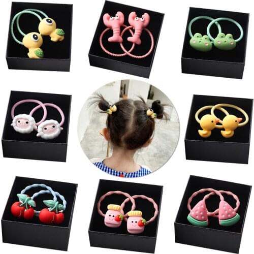 Cute Cartoon Small Elasticity rubber band Hair bands Girls Headband Korean simple Hair Accessories Ponytail Fixed Ornaments