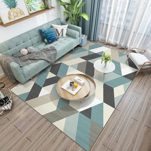 Living Room Washable Carpet Autumn And Winter Abstract Geometric Stripes Simple Modern Printing Living Room Bedroom Carpet