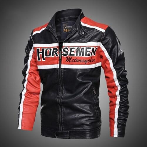 Men New Motorcycle Jacket Causal Vintage Leather Jacket Coat Men Outfit Fashion Biker Zipper Pocket Design PU Leather Jacket Men