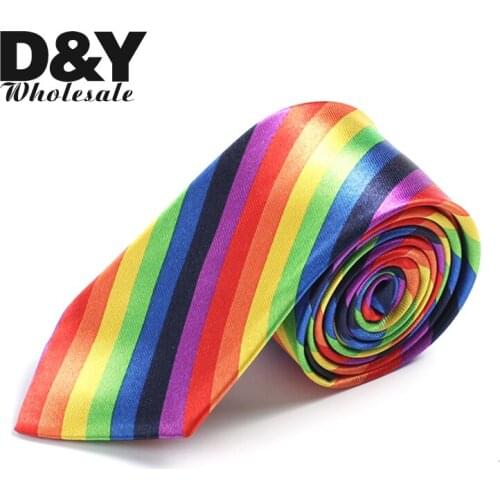 Mens Ties Necktie Rayon Polyester Woven Rainbow Fashion 5cm/2inch wide Classic print Gift Shirts Cravat Party Good Ties For Men