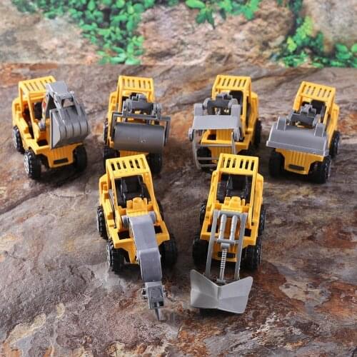 6Pcs Engineering Vehicle Kids Mini Car Toys Lot Vehicle Sets Educational Toys Plastic Engineering Vehicle Model Toys