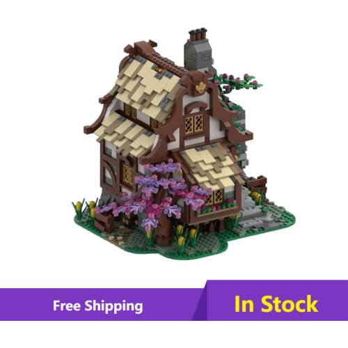 MOC Medieval Castle Tree House Building Blocks Set Watermill Hut Model Bricks The Medieval Farm Assemble Toys MOC Children Gift