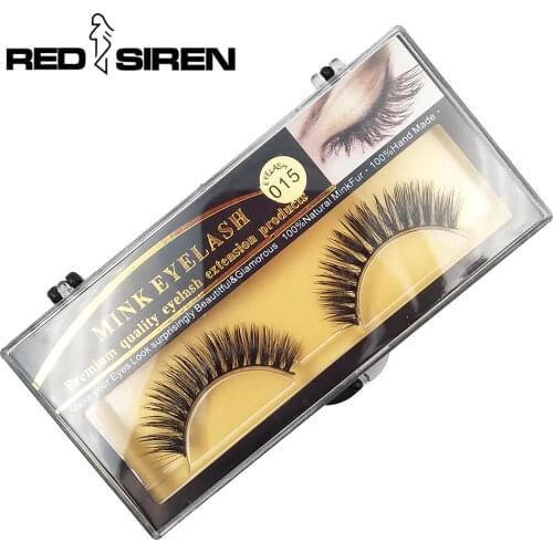 RED SIREN Natural Lashes 100% Mink Hair False Eyelashes Handmade Soft Short Eye Lashes Makeup Mink Eyelashes XME-15