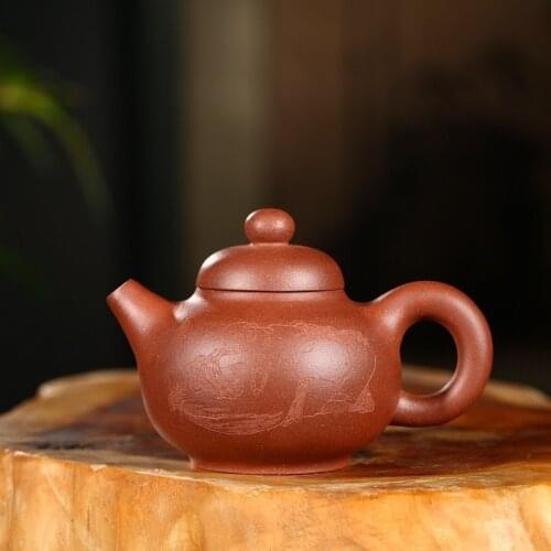Undressed ore Huang Longshan old purple mud all hand kung fu sketch a pot manufacturer undertakes the teapot