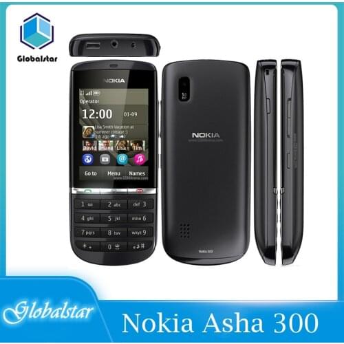 Nokia Asha 300 Refurbished mobile phones original unlocked Mobile phone 2.4' 3G Bluetooth FMmobile phone refurbished Free shippi