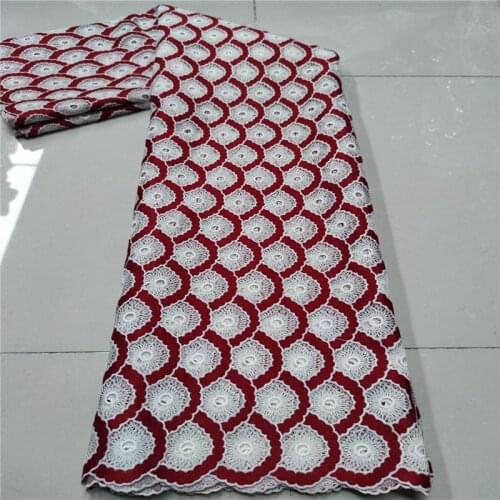 New African red Lace Fabric 2021 High Quality white Swiss Voile Lace in Switzerland Cotton French Net Nigerian Guipure Lace