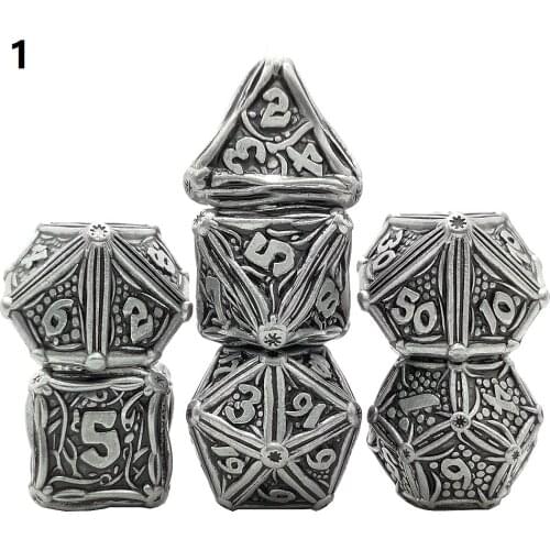 New Metal DND Dice Set Polyhedral RPG Dice Playing Dobbelstenen Dobbel Game Dobbelspel kostki do gry Dadi 7pcs/Set D20 Dados Rol