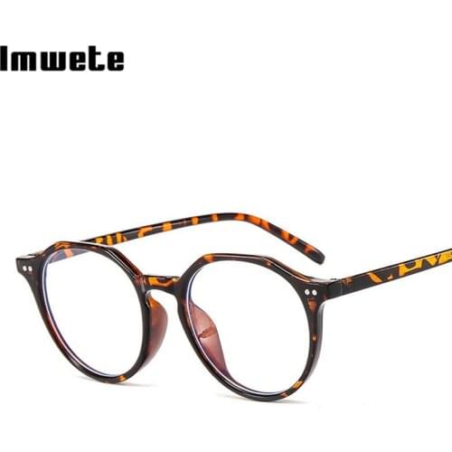 Imwete Vintage Spectacle Frame Men Polygonal Anti-blue Light Women Anti-fatigue Eyeglasses Unisex Casual Glasses Frame