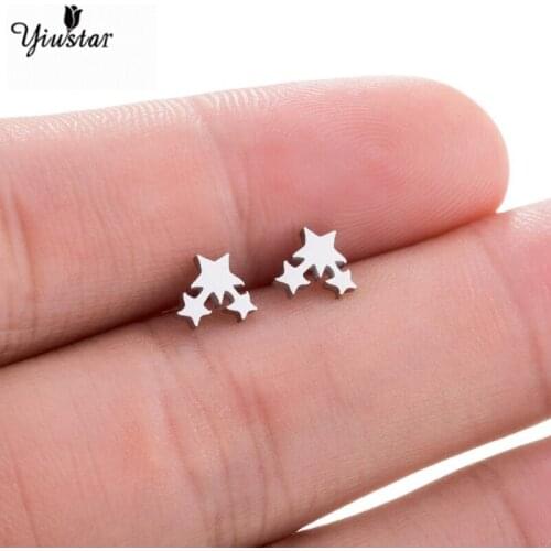 Wholesale star earring set party wedding mens and womens earrings Gold stainless steel jewelry fashion jewelry 2020