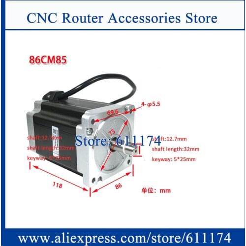 Original Leadshine 2 phase stepper motor 86CM85 8.5N.m Hybrid NEMA34 stepping motor with 4 Wire, 12.7mm shaft