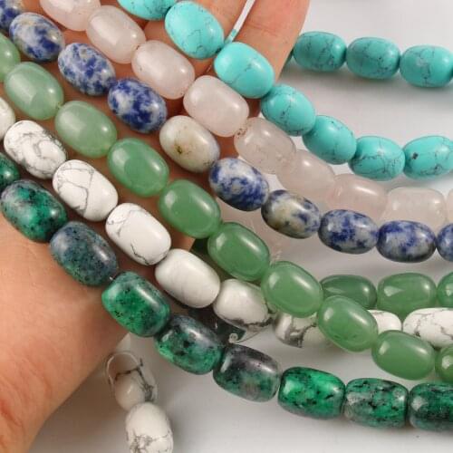 Oval Shape Turquoise Jades Beads Natural Stones Loose Beads Crystal for Jewelry Making DIY Charm Bracelet Accessories 10x14mm