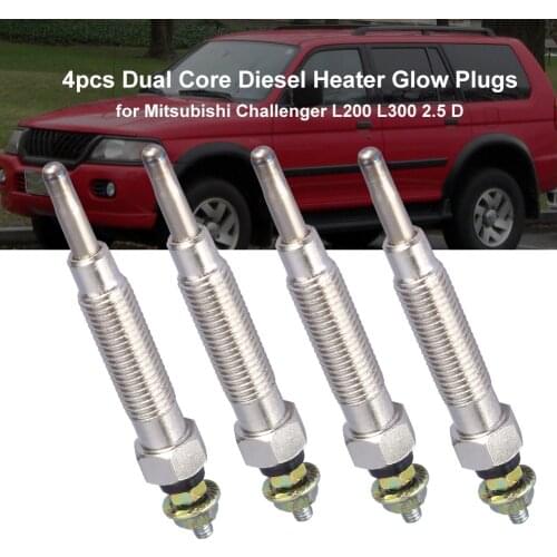 12V 5A Heater Glow Plugs 4Pcs Dual Core Diesel Heater Glow Plug For Mitsubishi Challenger L200 L300 2.5 D