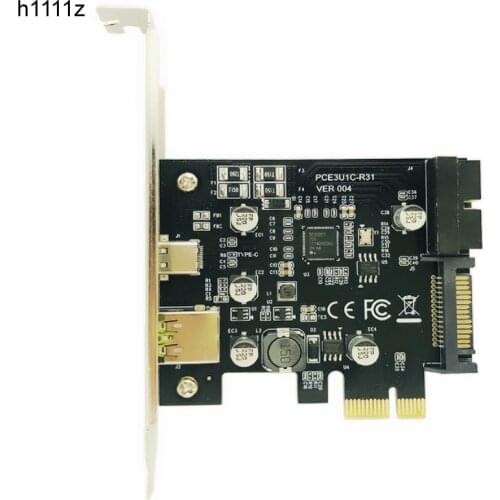 PCI-Express PCI-e To USB 3.1 Type-C Riser Post Card PCIe to USB-C 2.4A Fast Charger+19PIN Front USB Miner Expansion Adapter Card