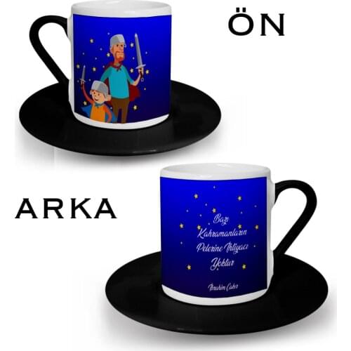 Personalized Fathers Day Themed Black Turkish coffee Cup 26-581