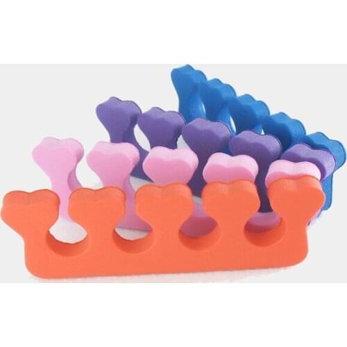 10Pcs / Pack Soft Form Toe Separator / Finger Spacer For Manicure Pedicure Nail Tool Flexible Soft Silica Random Color