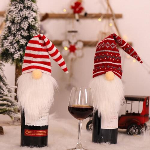 Christmas Wine Bottle Cover Wine Bottle Wrap Red Wine Bottle Cover 2021 Fashion Novelty Bags New Year Xmas Gift For Table Decor