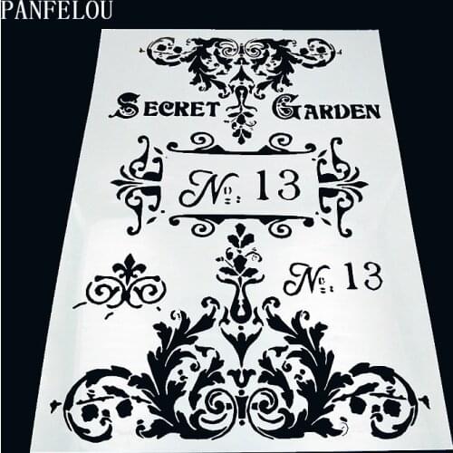 29.5*21cm Vines label scrapbook stencils spray plastic mold shield DIY cake hollow Embellishment printing lace ruler