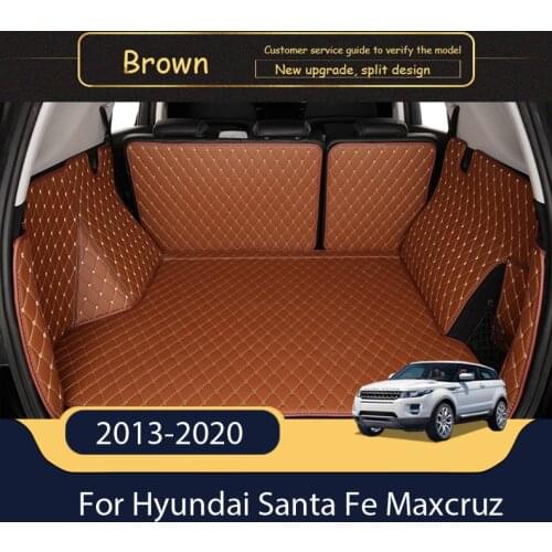 The Trunk Cargo Leather Liner Car Trunk Mat Cargo Compartment Floor Carpet Mud For Hyundai Santa Fe Maxcruz 2013-2020