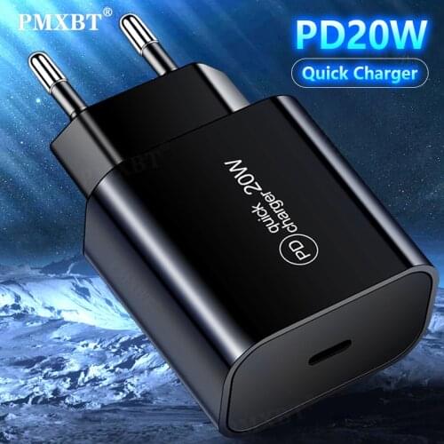 20w USB C Charger EU/US/UK Plug Fast Charging For IPhone 12 11 Pro MAX Fast Travel Wall Type C PD Chargers USB-C Power Adapter