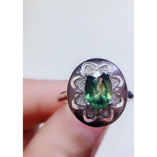 Natural real sapphire round ring Free shipping 925 sterling silver gemstone For women rings