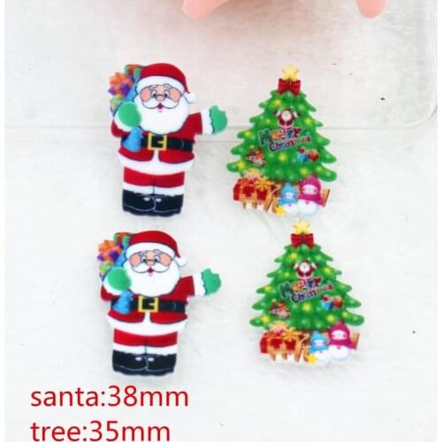 10pcs/lot DIY planar resin Christmas tree santa kawaii flat back resin cabochons accessories