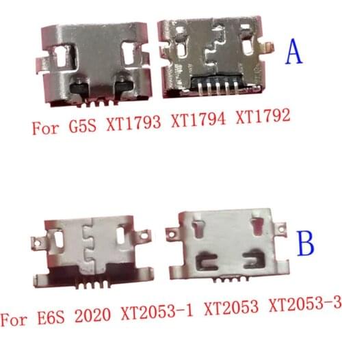 100Pcs Micro Usb Charger Charging Dock Port Connector For Motorola Moto E6S 2020 XT2053 G5S XT1793 XT1794 XT1792 Contact Plug