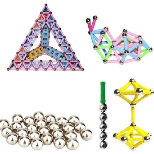 107Pcs Magnetic Building Blocks Sticks Toy Children Adults Traditional Educational Toy DIY Assembly Building Magnetic Beads Bar