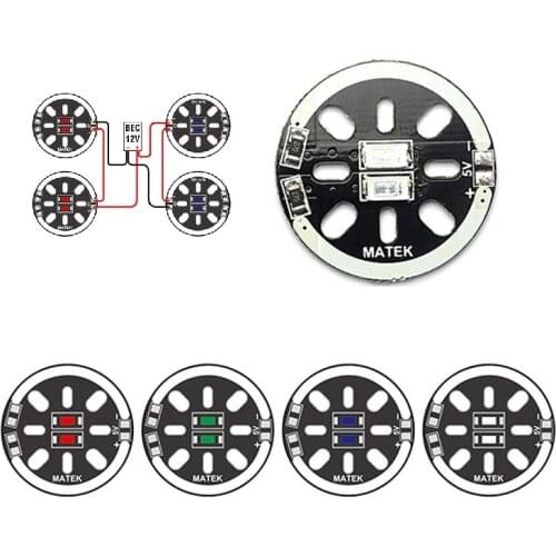 2pcs LED X2/5V Motor Mount light for 1806 2204 2206 Multicopters Drones Red Blue Green White F19239/42 Board Module W/ Cable