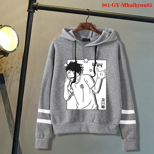 2021 Japan Anime Haikyuu Cosplay Hoodies Women Men Harajuku Sweatshirt Karasuno High School Pullover Hooded Jacket Sportswear