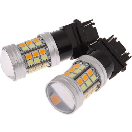 4PCS 1157 BAY15D P21/5W Led T20 7443 W21/5W Led Bulb Dual Color Car Turn Signal Lamp T25 3157 P27/7W Auto Light White Yellow 12V