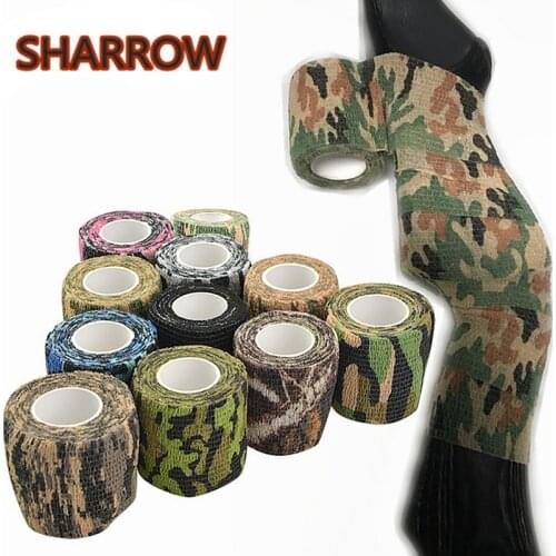 5Pcs 5cmx4.5m Army Camo Camouflage Stealth Tape Survival Multi Tool Non-woven For Bow Outdoor Shooting Practice Tool Accessories
