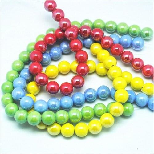 84pcs/lot New porcelain beads ceramic round ball shape top quality size 8mm for charms mens bracelet making DIY jewelry finding