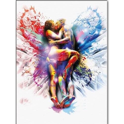 Abstract sexy body couple 5D DIY diamond embroidery painted men and women kiss diamond mosaic cross stitch bedroom decoration ar